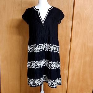 Roller Rabbit XS Pamela Black and white tiered sundress